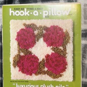 Vintage Hook-a-Pillow Kit with Rose Design